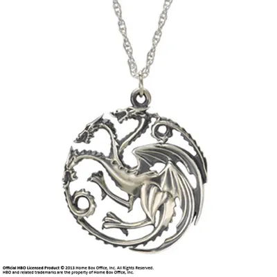 Immagine prodotto di Collana e ciondolo Targaryen di Game of Thrones della Noble Collection (argento)