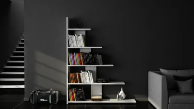 Immagine prodotto di Skye Decor, Reward - White, libreria, bianca, 100 % MELAMINE COATED SLIPBOARD, 121,8 x 19,5 x 120 cm