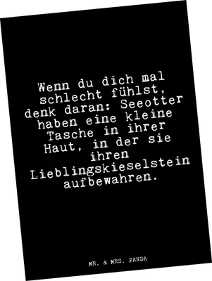 Produktbild von Mr. & Mrs. Panda bildkarte Wenn du dich mal... - Schwarz - Geschenk, Grußkarte, Ansichtskarten, Otter, Trauer, Fotokarte, Postkarte, Freundin, Kunstkarten, Postkarten