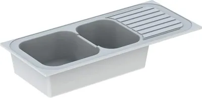 Produktbild von Vallauris GEBERIT Einbauspüle - 2 Becken 1 Abtropffläche - 112 x 50 cm - 680000000