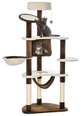 Produktbild von Kratzbaum für Katzen - Kletterbaum und Kratzsäule - 4 Ebenen - Sisalseil - Spielbaum - Kratzbrett
