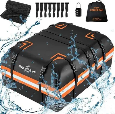 Produktbild von Famanu Autodachbox 566L - Wasserdicht mit reflektierenden Streifen und 8 Türhaken
