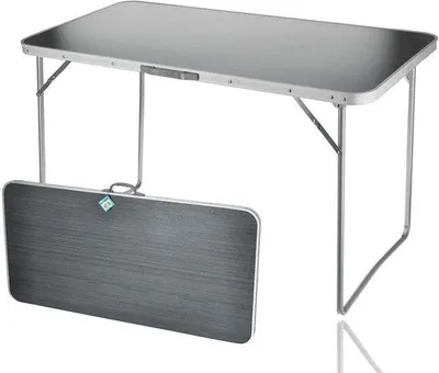 Productafbeelding van Tuintafel Inklapbaar - Klaptafel Buiten - Kamperen en Feesten - Weerbestendig Aluminium - 120x60cm - Grijs