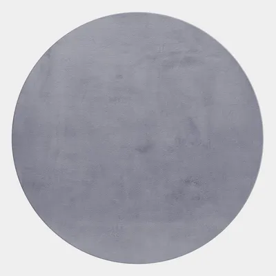 Teppich Kurzflor Uni-Look Polyester Wohnzimmer waschbar_Rund_#sku_BARKPOUFFY1201205100GREY-BARKPOUFFY1601605100GREY-BARKPOUFFY2002005100GREY#