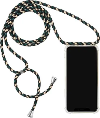 Produktbild von Handytasche für Apple iPhone 11 6.1 Zoll längenverstellbar Slim Schutzhülle Bumper Outdoor Handyhülle aus TPU Stoßfest Extra Schutz Handykette Blau-Schwarz
