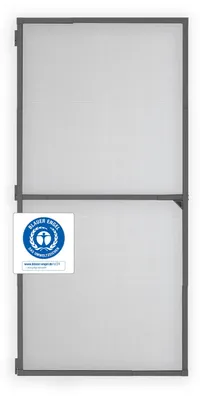 Produktbild von Nematek Teleskop Fliegengitter Balkontür mit vormontierten Klapp Ecken in weiß & anthrazit, Farbe:Anthrazit, BT Größe:120 x 240 cm