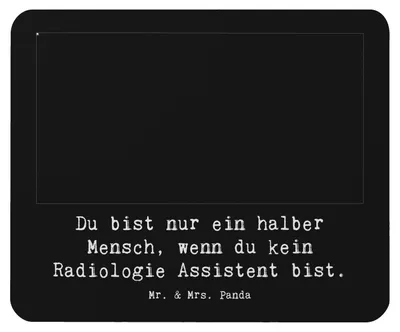Produktbild von Mr. & Mrs. Panda Mouse Pad Radiologie Assistent Herz - Schwarz - Geschenk, pc mousepad, Mauspad, laptop, mousematte