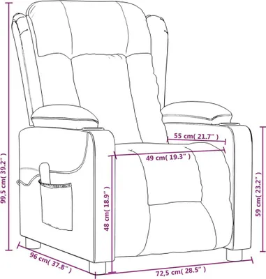 Imagen del producto de Sillón reclinable eléctrico, color gris claro, tapizado en tela