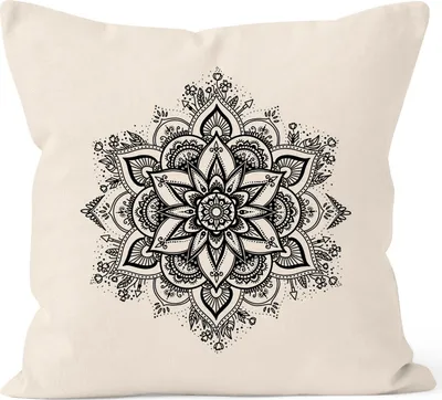 Produktbild von Kissenbezug Mandala Ornament Bohemian Boho Ethno Kissen-Hülle Deko-Kissen Autiga® natur unisize