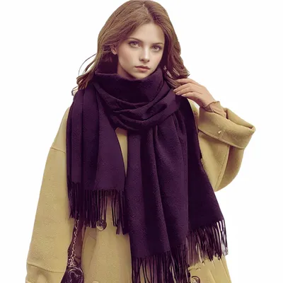 Produktbild von Oversize Damen Winter Schal – 100% Viskose, Weinrot, 200cm x 68 cm – Kuschelig weich