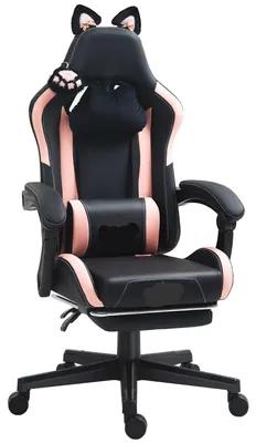 Immagine prodotto di Sedia da gaming con poggiapiedi, sedia da ufficio, ergonomica, regolabile, inclinabile fino a 135°