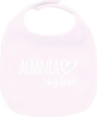 Produktbild von Huuraa Unisex Babylatz Albania my love Geschenk Babypink  Baumwolle Albania Mitbringsel