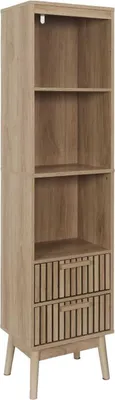 Produktbild von HowHomely Badezimmerregal beige  28x25x65 Standregal mit 2 Schubladen