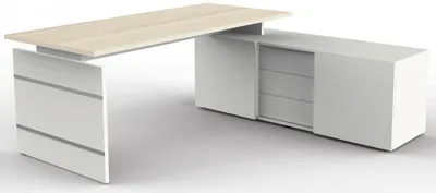 Produktbild von Arbeitsplatz Form4 m. Sideboard Sideboard 180x80x74/160x50x58cm ahorn
