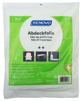 Produktbild von RENOVO Abdeckfolie, aus Kunststoff, Abdeckfläche: 10 m², 2,5 x 4 m x 12 µm