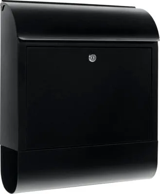 Produktbild von Burg Wächter Briefkasten Scandic 825 BxHxT 380/460/137 mm schwarz mit Öffnungsstopp und Zeitungsbox