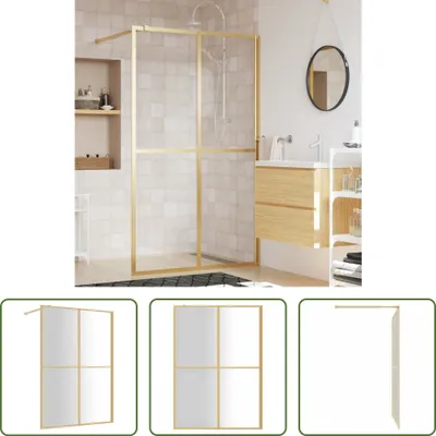 Produktbild von The Living Store Duschwand für Begehbare Dusche ESG Klarglas Golden 140x195cm