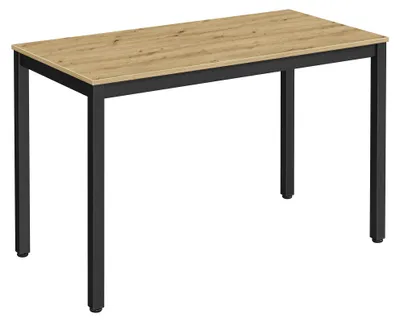Image de Table - Leobert - Tessa - Chêne Artisan/Pieds Noirs - 120 X 60 X 76 Cm