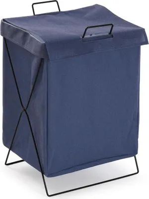 Image de Panier pour linge sale Versa Bleu Polyester Métal Polyéthylène 35 X 48 X 30 CM