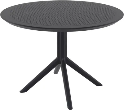 Image de Table ronde Sky, diamètre 105 cm, noire, avec système de drainage de l'eau