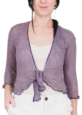 Produktbild von Mimosa Damen-Bolero Shrug, gehäkelt, glitzernd oder einfarbig, super dehnbar, Sp