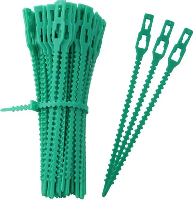 Produktbild von 100 Stück Pflanzbinder 13cm Pflanzenbinder grün Universalbinder Blumenbinder Sträucher binden Baumbefestigung Allzweckbinder Drehbinder Pflanzen stabilisieren