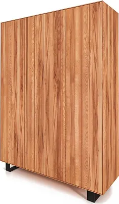 Produktbild von Kleiderschrank Leeds Kernbuche massiv 149x50x210 Metallfußgestell mit 3 Türen