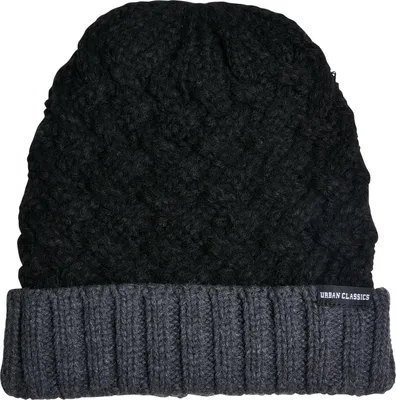Obrázek produktu pro Pánská zimní čepice Urban Classics Braid Knit Beanie black/heathergrey - UNI