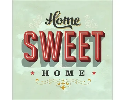Produktbild von Retro Glasbild Serie Sweet mit 3D-Spruch „Home Sweet Home“, Rot, 30x30 cm