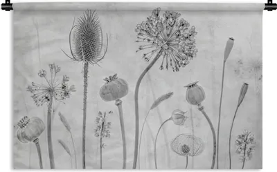 Produktbild von MuchoWow® Wandteppich Wandbehang Stilleben - Schwarz - Weiß - Ölfarbe 120x80 cm Tapisserie Dekoration Wandtuch - Wanddekorationen - Wandtücher