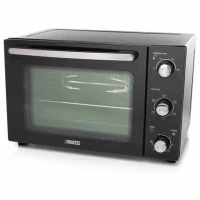 Produktbild von Princess 01.112751.01.001 Konvektionsbackofen DeLuxe, 32 l, Schwarz, Drehregler, 90 - 230 °C, Edelstahl, Mechanisch