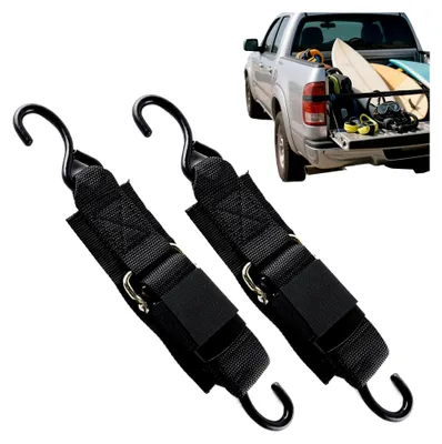 Produktbild von Zurrgurte, 2 Stück - Robuste Spanngurte mit S-Haken für Motorrad, Camping, Boot, LKW und Dachgepäckträger