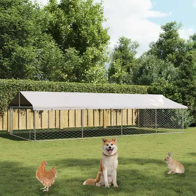 Image de vidaXL Chenil d'extérieur avec toit 600x300x150 cm
