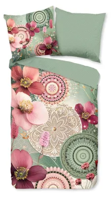 Produktbild von HIP Flanell-Bettwäsche-Garnitur Reginia Farbe Grün Größe 155x220+80x80
