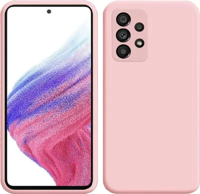Image de Etui pour Samsung Galaxy A53 5G, étui de protection en silicone souple en caoutchouc liquide Rose