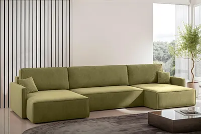 Produktbild von Kaiser Möbel Ecksofa Carlos U-Form Mit Schlaffunktion Und Bettkasten Stoff Salvador Olive
