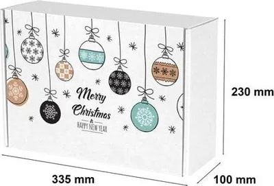 Produktbild von Faltbare Weihnachtsgeschenkbox 335 x 230 x 100 mm Christbaumkugeln F427