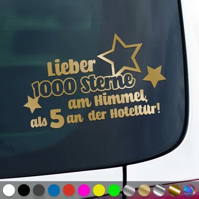 Produktbild von PantherPixel 1000 Sterne Aufkleber am Himmel Reisen Urlaub Camping Sticker Auto Geschenkidee Farbe Gold
