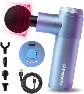 Produktbild von 4200 RPM Leise Handmassagegerät Muskel Massagegerät Percussion Massage Pistole Fasziengerät 4 Aufsätze für Rücken Schulter Oberschenkel Körper USB-C