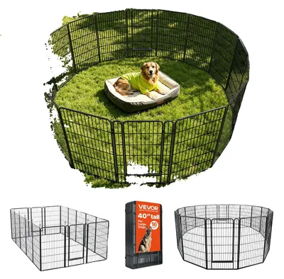 Productafbeelding van VEVOR Puppyren, omheining voor puppy's, looprek voor puppy's, omheining voor puppy's, 101,6 cm, 16-delig, speelplaats voor grote honden, katten en andere kleine dieren. Opvouwbaar, veelzijdig inzetbaar dankzij de verschillende vormen