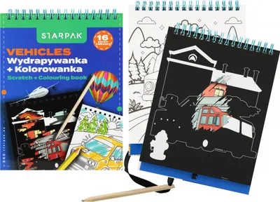Produktbild von Scratch-off Kreativset mit Malbuch Fahrzeuge STARPAK 552512