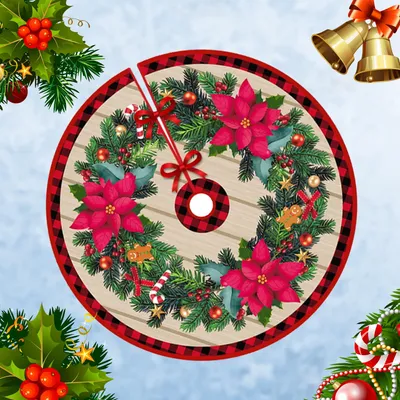 Weihnachtsbaumrock 90 cm, Baumständerabdeckung, rot
