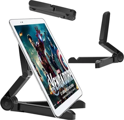Produktbild von CHPN - Tablet-Ständer - Klappständer für Tablet - Tischständer - Tablet-Halter - Schwarz - Universal - Faltbar