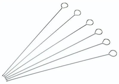 Obrázek produktu pro Ploché grilovací špízy KitchenCraft, špízy na maso, nerezová ocel, 30 cm, 6 kusů - barva stříbrná