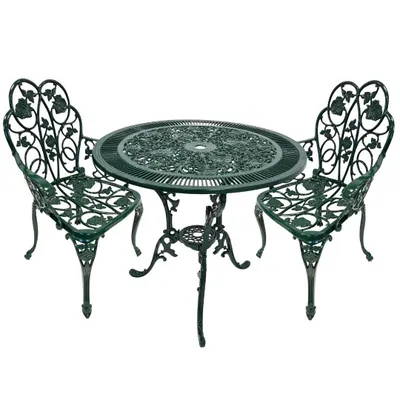 Produktbild von abc HOME | Gartenmöbel Set 3tlg. | Gartentisch | Gartenstühle | Aluminiumguss | Jugendstil