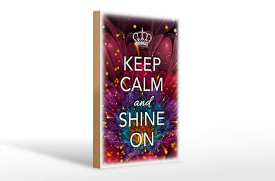 Produktbild von Holzschild Spruch 20x30cm Keep Calm and shine on