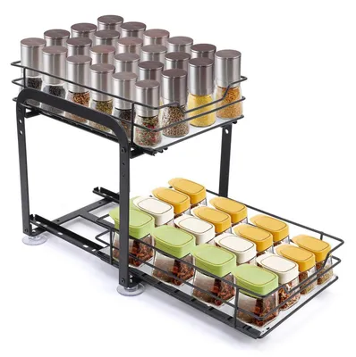 Produktbild von Gewürzregal 2-Stufig Ausziehbar Eisen Höhenverstellbar