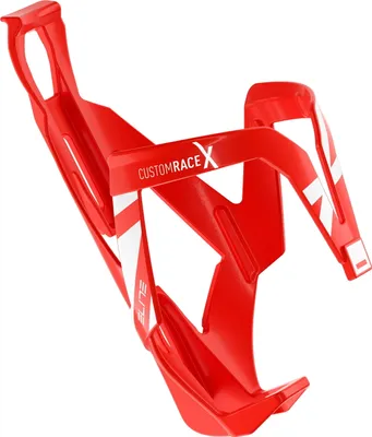 Produktbild von ELITE Custom Race X Flaschenhalter Rot/Weiß glänzend - ultraleicht & vibratio....
