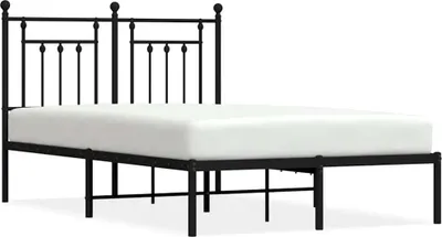 Obrázok produktu pre vidaXL Posteľný rošt s čelom kovový čierny 135x190 cm