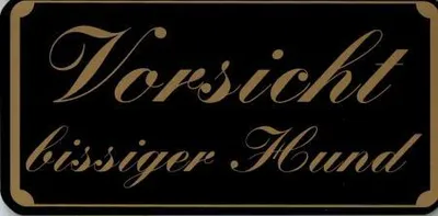 Produktbild von Warnschild - VORSICHT BISSIGER HUND - Gr. 15,5 x 7,5 cm - 308063 - Tiere Hund Überwachung